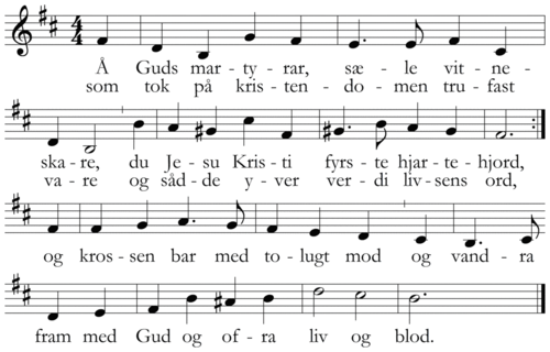 Å, Guds martyrar sæle